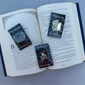 Owlcrate Enamel Book Pins and Sticker Bundle Lot of 4